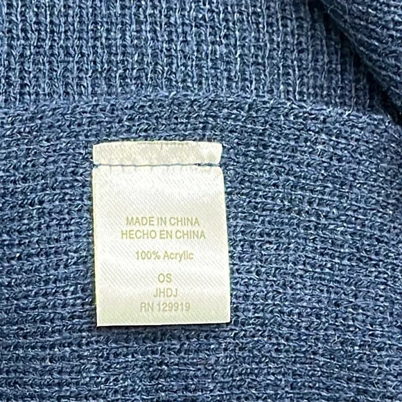 NEW Levi’s Blue Maximum Warmth Sweater Knit Scarf and Hat Set Men’s One Size NEW - Picture 4 of 4